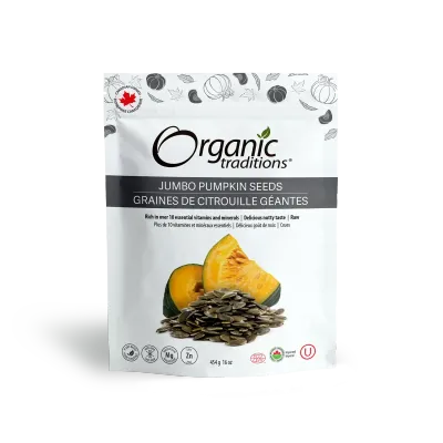 ORGANIC TRADITIONS PUMPKIN SEEDS, JUMBO 227G