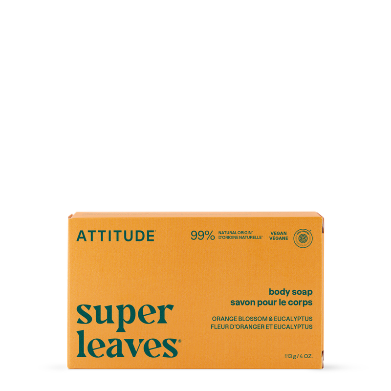 ATTITUDE LEAVES BAR BODY SOAP ORANGE BLOSSOM &amp; EUCALYPTUS (PREVIOUSLY ORANGE CARDAMOM) 113 g