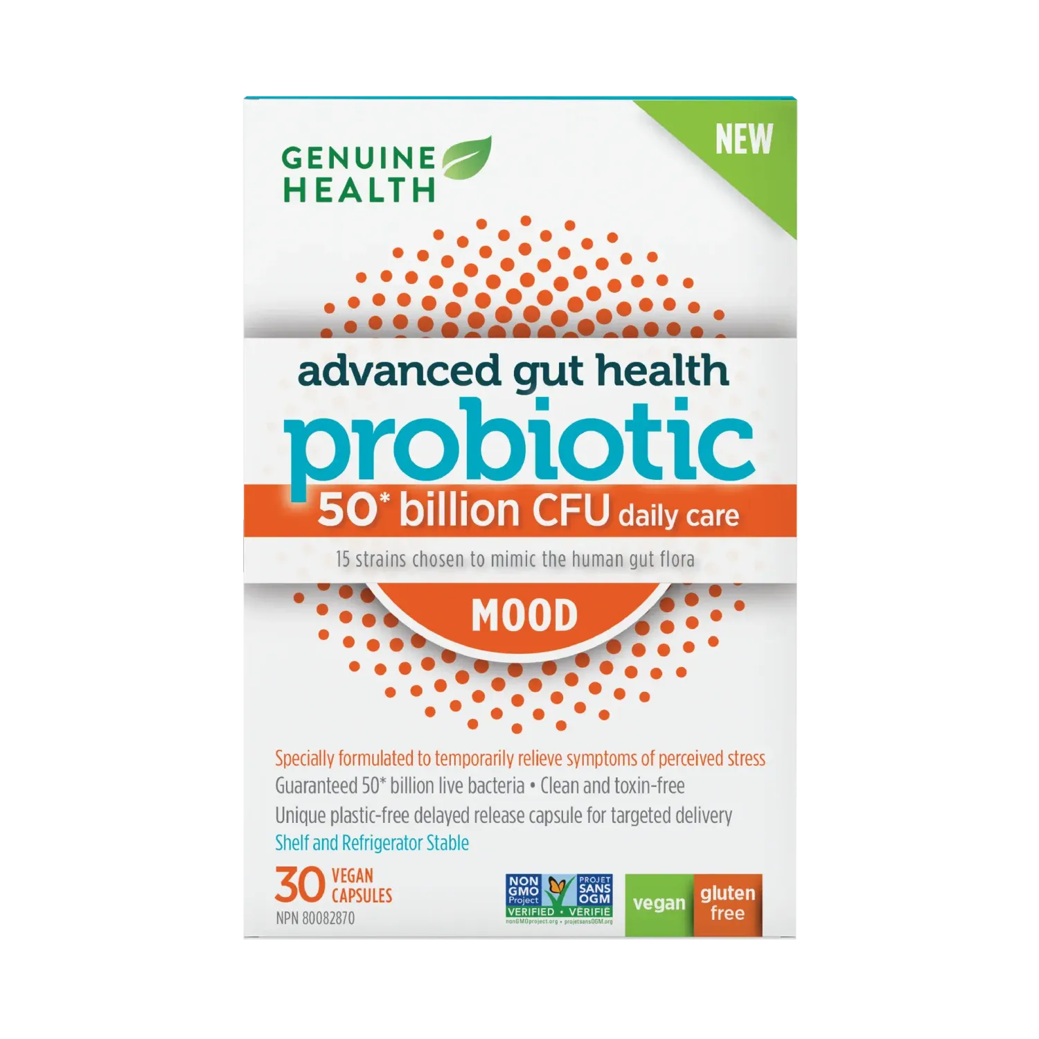 GENUINE HEALTH ADVANCED GUT PROBIOTIC MOOD 50 BILLION CFU 30 CAPS