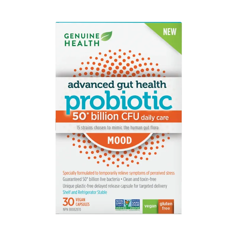 GENUINE HEALTH ADVANCED GUT PROBIOTIC MOOD 50 BILLION CFU 30 CAPS