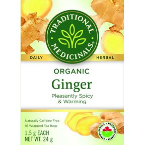 TRADITIONAL MEDICINALS ORGANIC GINGER TEA 16 BAGS