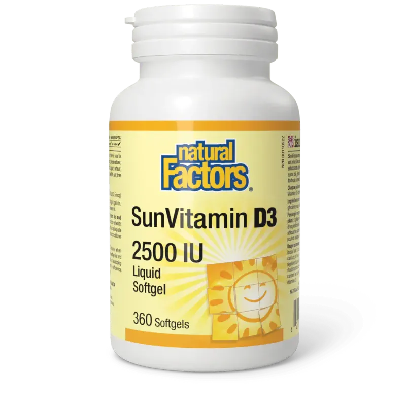 NATURAL FACTORS VITAMIN D3 2500IU 360 SOFTGELS