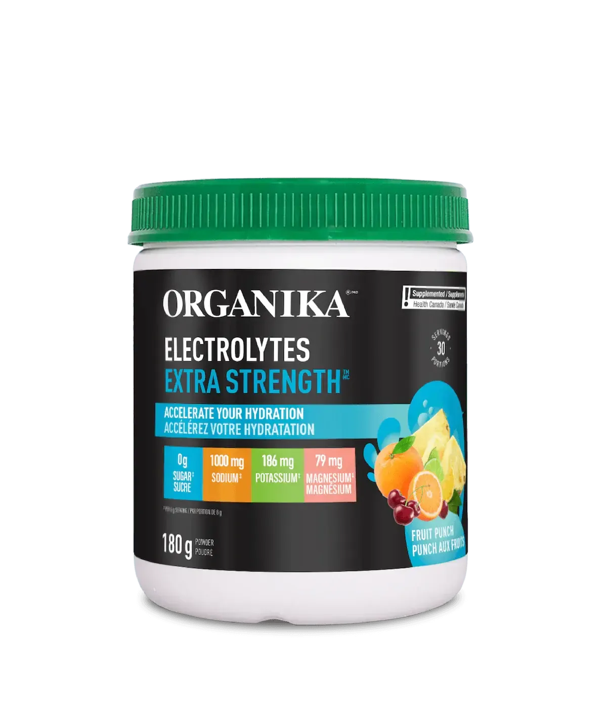 ORGANIKA ELECTROLYTES EXTRA STRENGTH - FRUIT PUNCH 180G