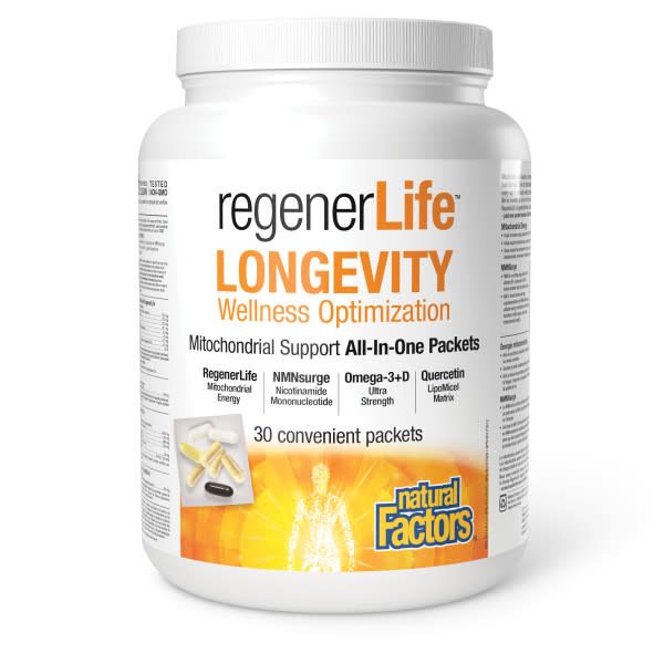 NATURAL FACTORS REGENERLIFE LONGEVITY WELLNESS OPTIMIZATION KIT 30 PACK
