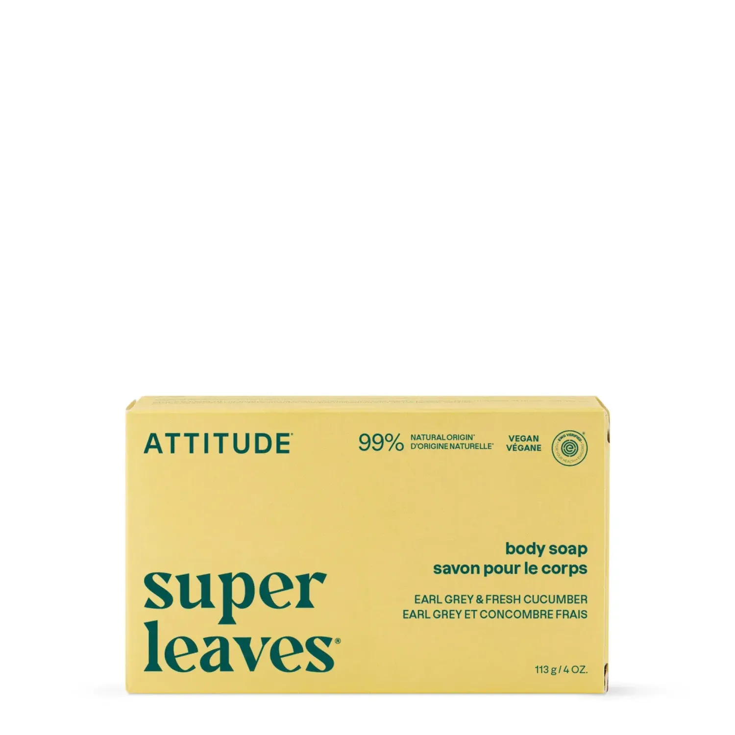 ATTITUDE LEAVES BAR BODY SOAP EARL GREY &amp; FRESH CUCUMBER (PREVIOUSLY SEA SALT) 113 g