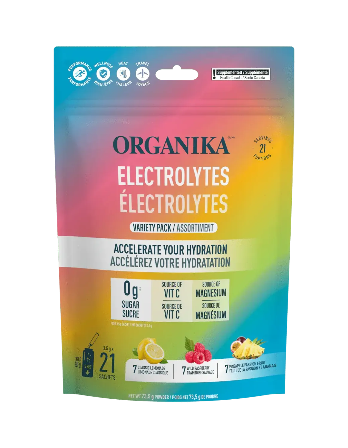 ORGANIKA ELECTROLYTES VARIETY PACK 21 SACHETS