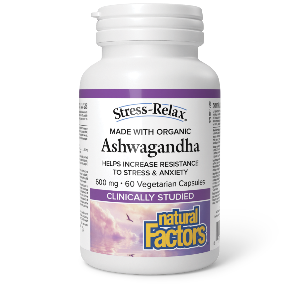 NATURAL FACTORS STRESS RELAX WITH ASHWAGANDA 600MG 30VCAPS
