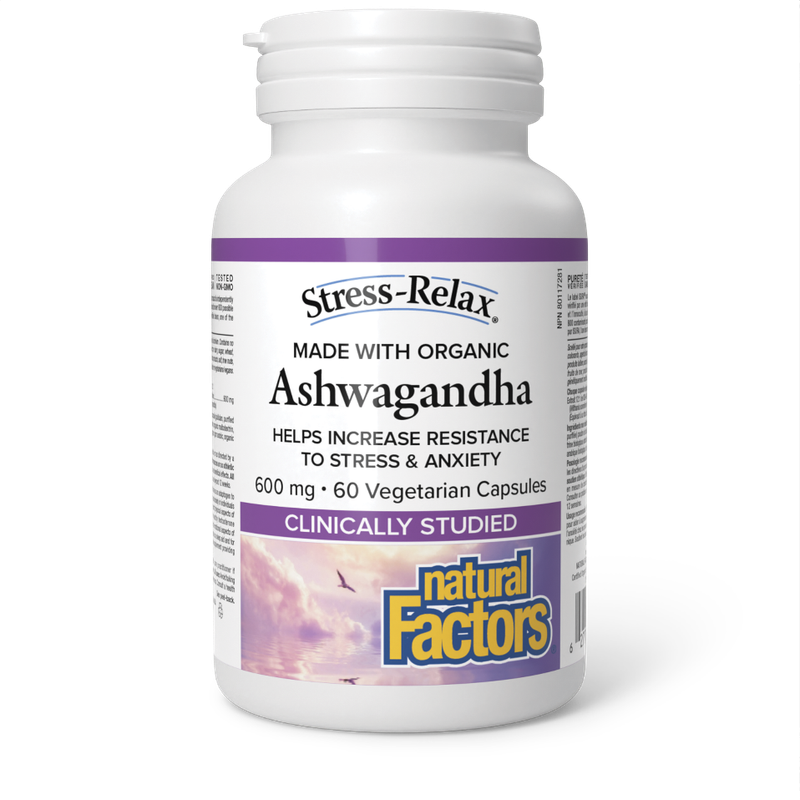 NATURAL FACTORS STRESS RELAX WITH ASHWAGANDA 600MG 30VCAPS