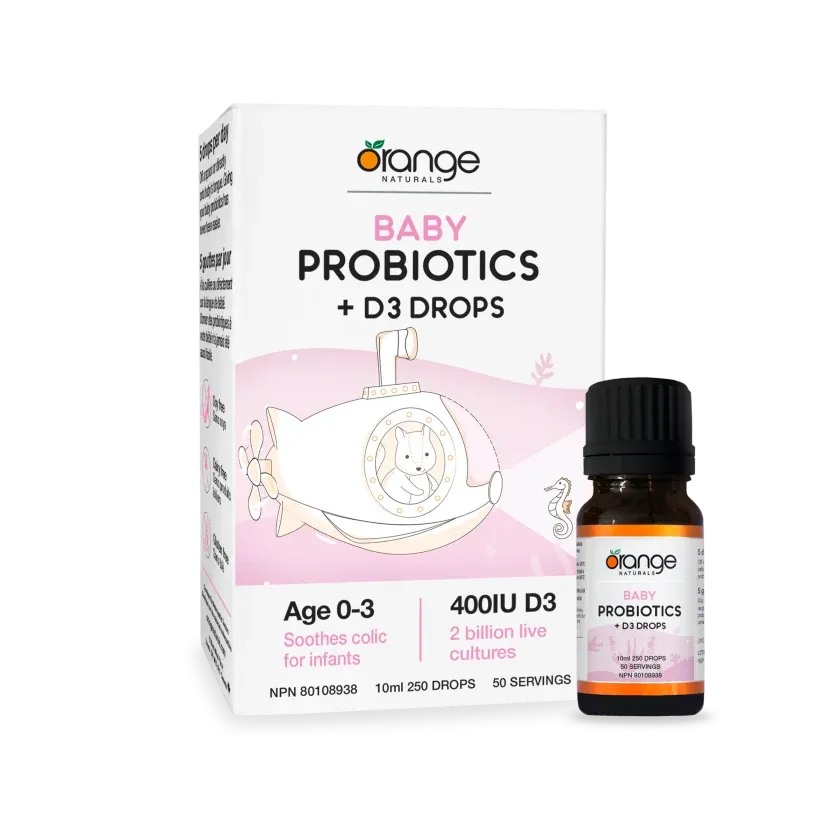 ORANGE BABY PROBIOTICS + D3 DROPS 50ML