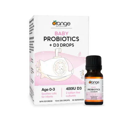 ORANGE BABY PROBIOTICS + D3 DROPS 50ML
