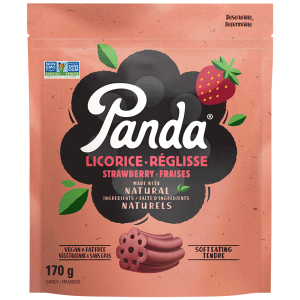 PANDA NATURAL LICORICE STRAWBERRY BAG 170G