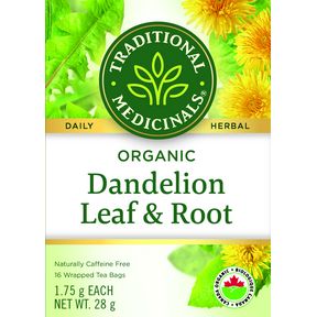 TRADITIONAL MEDICINALS ORGANIC DANDELION LEAF &amp; ROOT TEA 16 BAGS