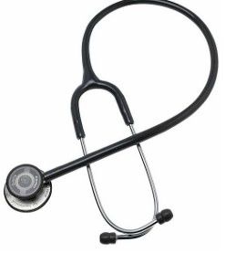 ALMEDIC DOUBLE HEAD STETHOSCOPE PROFESSIONAL QUALITY WITH ALUMINUM CHESTPIECE - BLACK - (GERMANY) (10-2110)