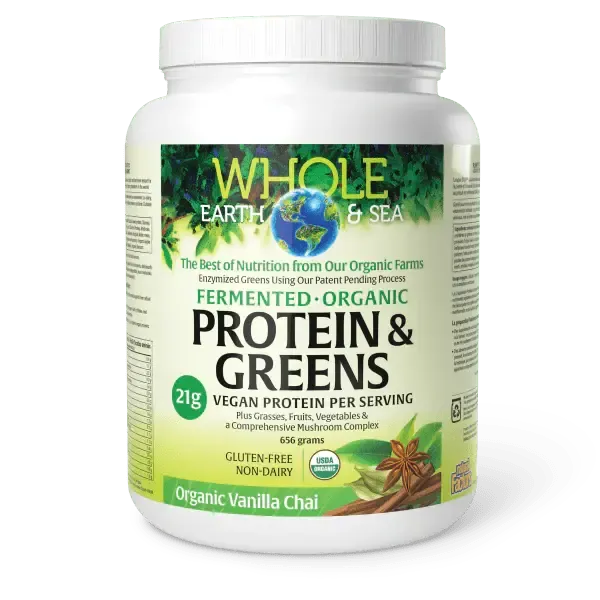 WHOLE EARTH &amp; SEA FERMENTED ORGANIC PROTEIN &amp; GREENS 656G
