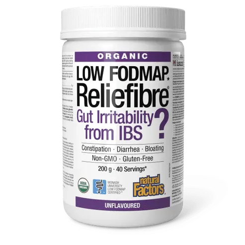 NATURAL FACTORS RELIEFIBRE ORGANIC UNFLAVOURED POWDER 200g