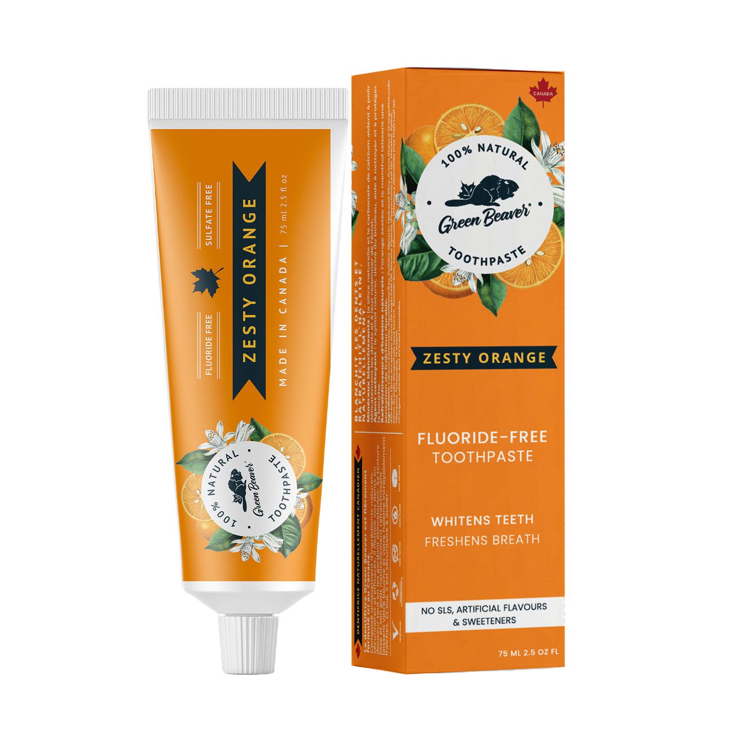 GREEN BEAVER TOOTHPASTE - ZESTY ORANGE - 75ML