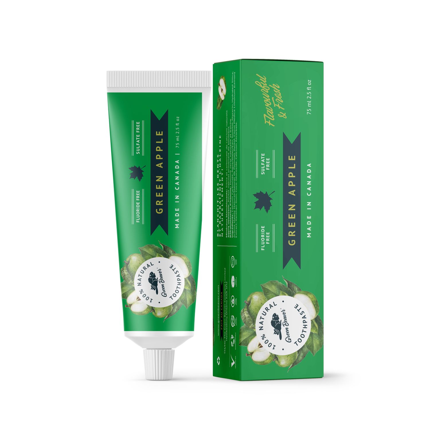 GREEN BEAVER TOOTHPASTE - GREEN APPLE - 75ML