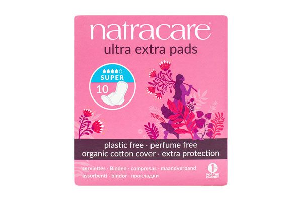 NATRACARE ULTRA EXTRA PADS - SUPER - WITH WINGS 10 COUNT