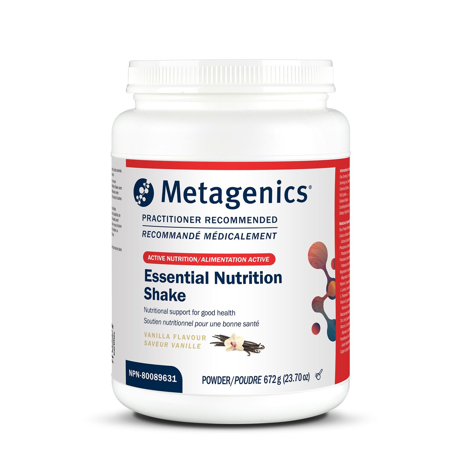 METAGENICS ESSENTIAL NUTR. SHAKE (PREV. ULTRAMEAL)RICE VANILLA 672G