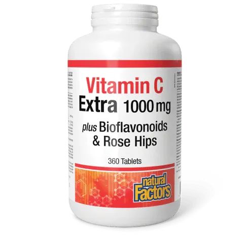 NATURAL FACTORS VITAMIN C w/BIOFLAV &amp; ROSEHIPS 1000MG 360 TABS