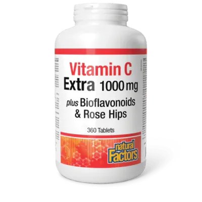 NATURAL FACTORS VITAMIN C w/BIOFLAV & ROSEHIPS 1000MG 360 TABS NATURAL FACTORS VITAMIN C w/BIOFLAV & ROSEHIPS 1000MG 360 TABS
