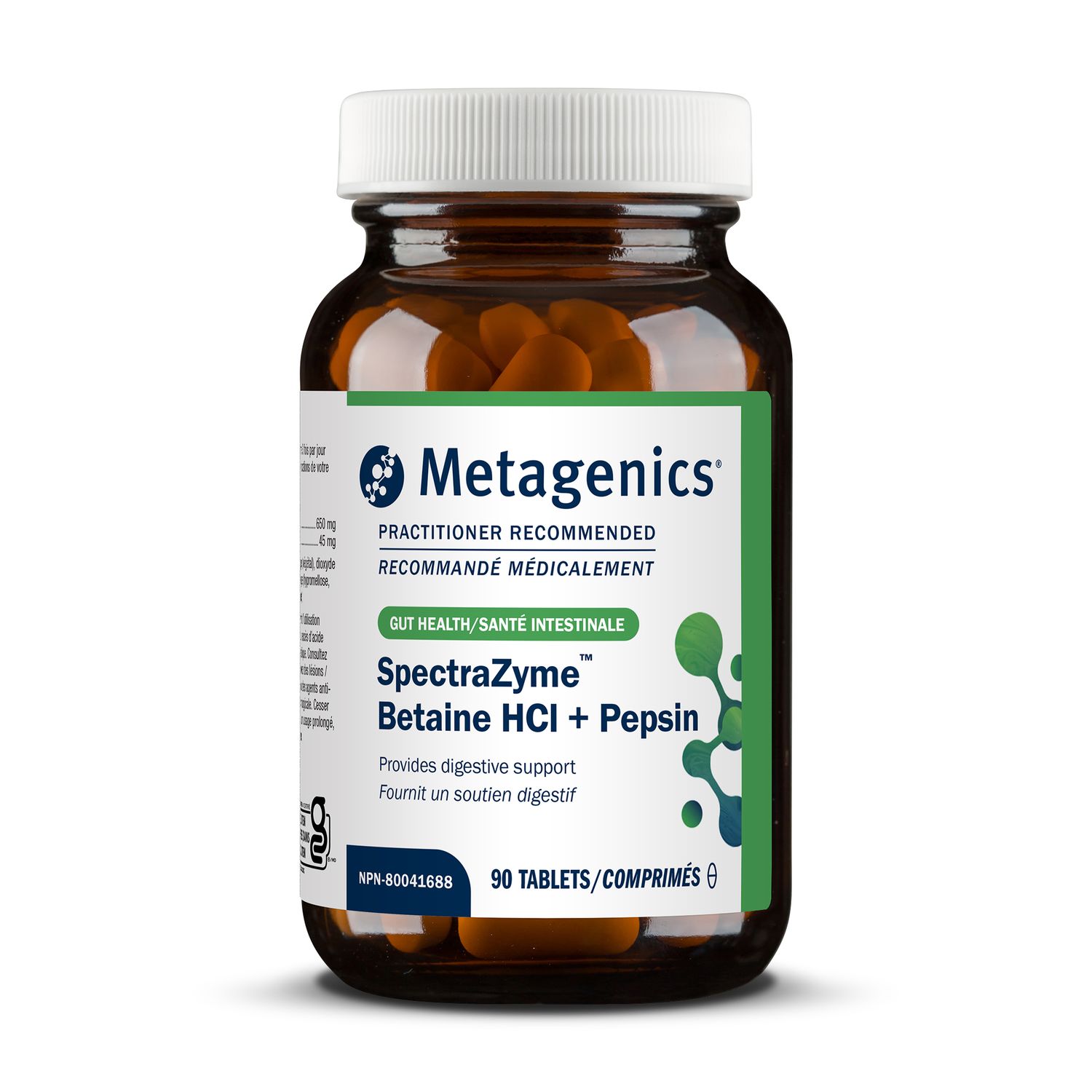 METAGENICS SPECTRAZYME BETAINE HCl + PEPSIN (PREV. METAGEST) 90 TABS