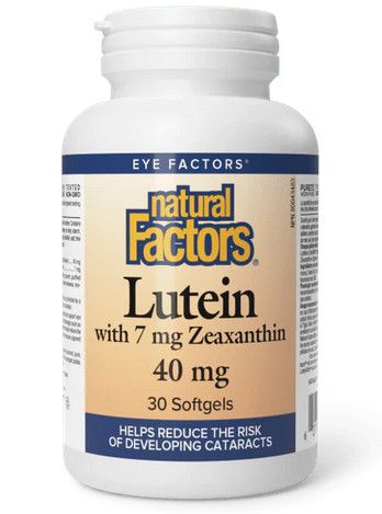 NATURAL FACTORS LUTEIN 40MG WITH 7MG ZEAXANTHIN 30 SOFTGELS