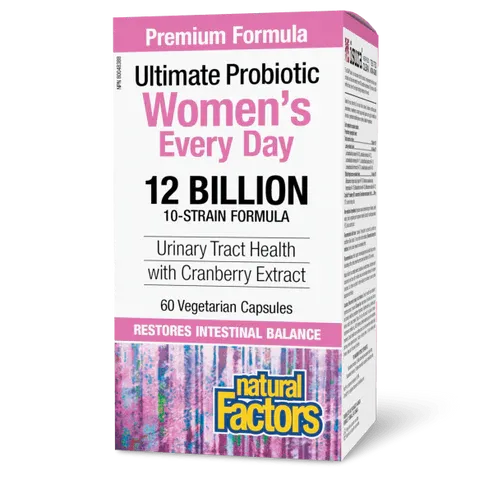 NATURAL FACTORS WOMEN'S MULTI PROBIOTIC WITH CRANRICH (12 BILLION CFU) 60 VEGICAPS