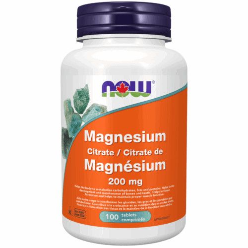 NOW MAGNESIUM CITRATE 200MG 100 TABS