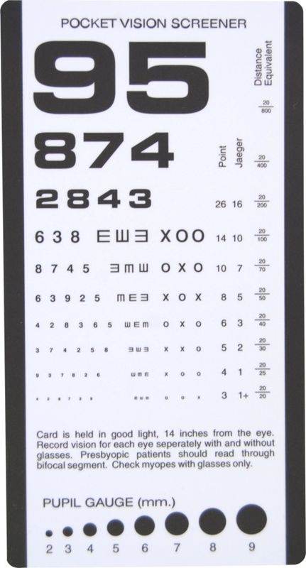 STEVENS POCKET EYE CHART