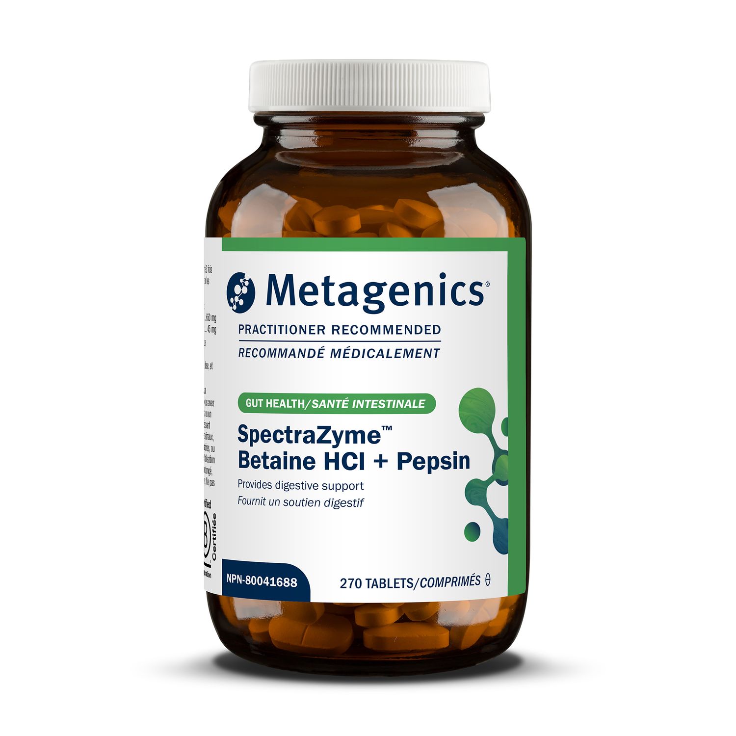 METAGENICS SPECTRAZYME BETAINE HCl + PEPSIN (PREV. METAGEST) 270 TABS
