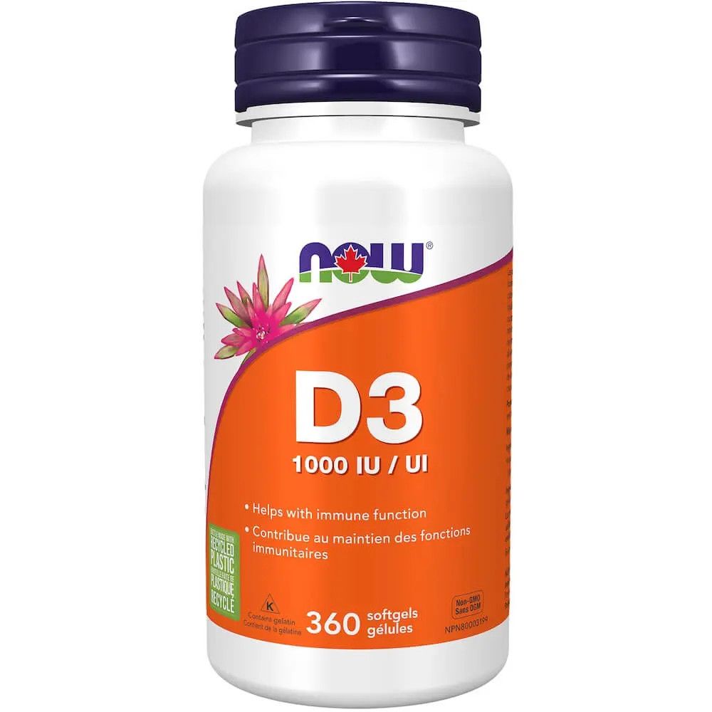 NOW VITAMIN D3 1000IU 360 SOFTGELS