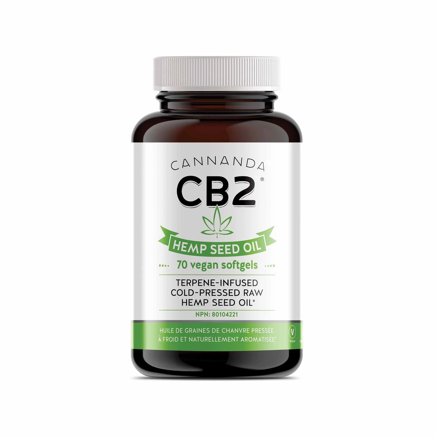 CANNANDA CB2 HEMP SEED OIL 70 VEGAN SOFT GELS