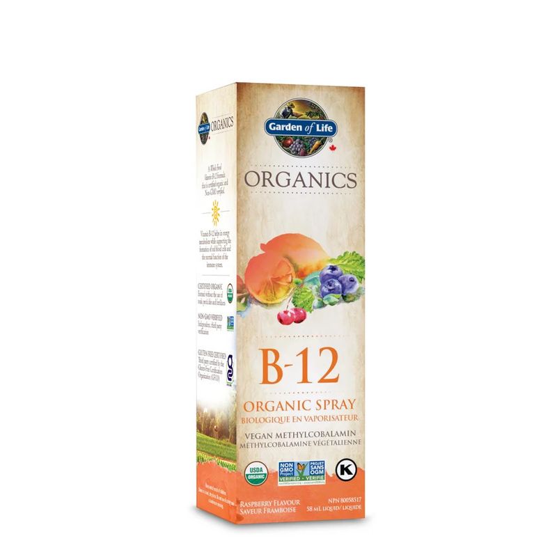 GARDEN OF LIFE ORGANICS B12 ORGANIC SPRAY RASPBERRY 58ML