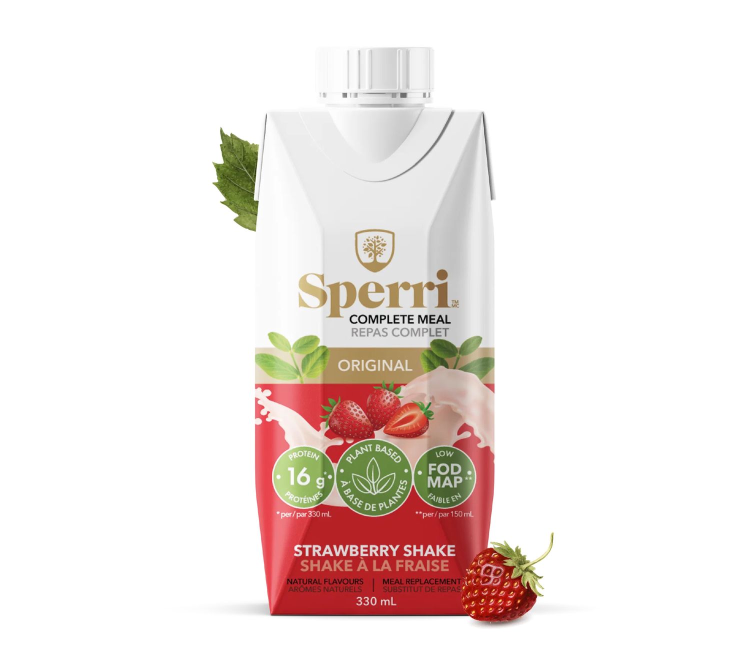 SPERRI STRAWBERRY REPLACEMENT MEAL - ORGANIC 330ML