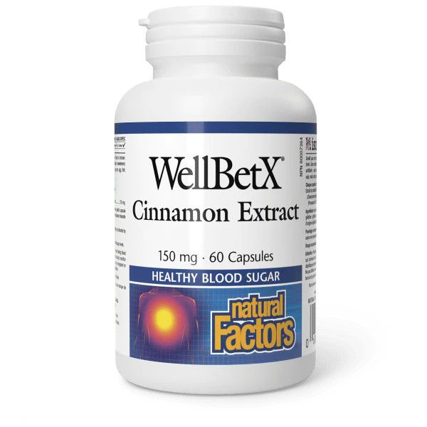 NATURAL FACTORS WELLBETX CINNAMON EXTRACT 150MG  60CAPS