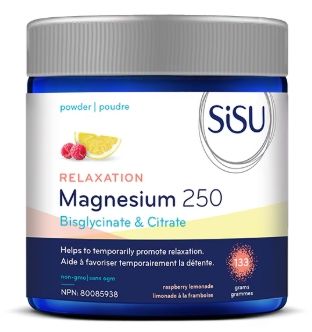 SISU MAGNESIUM 250 RELAXATION BLEND RASPBERRY LEMONADE FLAVOUR 133 GRAMS