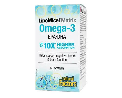 NATURAL FACTORS LIPOMICEL MATRIX OMEGA 3 EPA/DHA 60 SOFTGELS