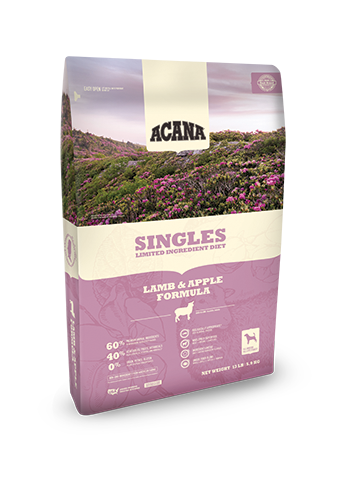 Acana Singles Dog Food Lamb &amp; Apple, Bag Size: 4.5 lb, Flavor: Lamb &amp; Apple