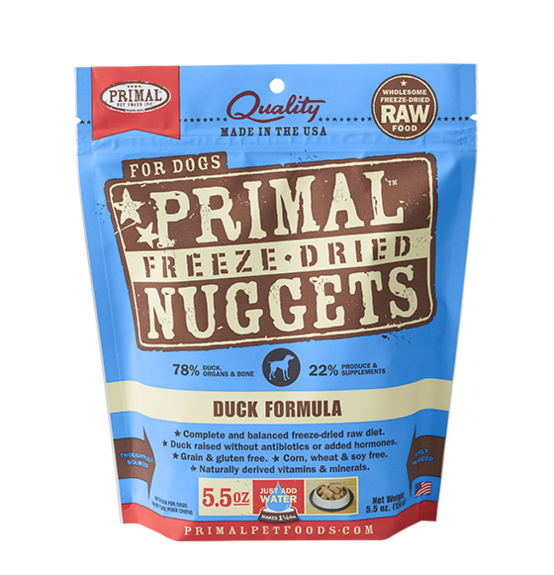 Primal Freeze Dried Raw Dog Food Duck Formula, Size: 5.5 oz
