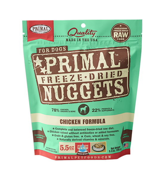 Primal Freeze Dried Raw Dog Food Chicken Formula, Size: 5.5 oz