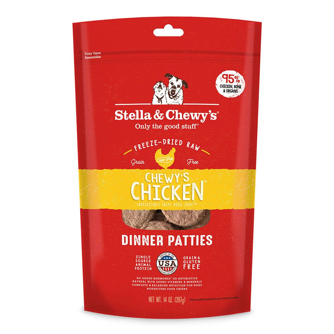 Stella &amp; Chewy's Freeze Dried Raw Dog Chicken Patties, Bag Size: 5.5 oz, Flavor: Chewy's Chicken