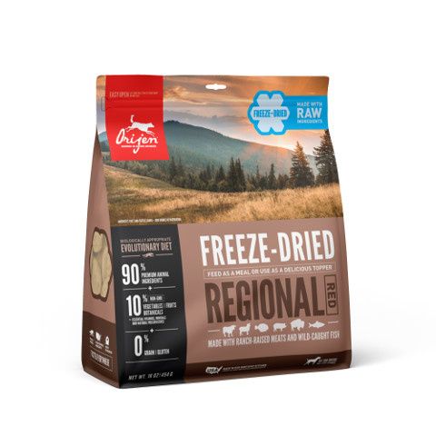 Orijen Dog Food Freeze Dried Regional Red, Bag Size: 16 oz, Flavor: Regional Red