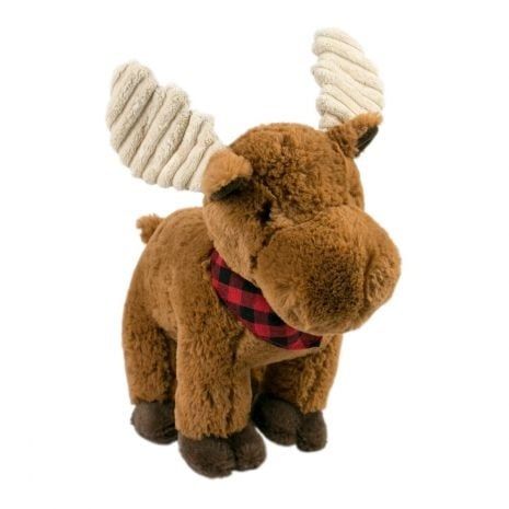Tall Tails Plush Flannel Moose w/ Crunch Toy