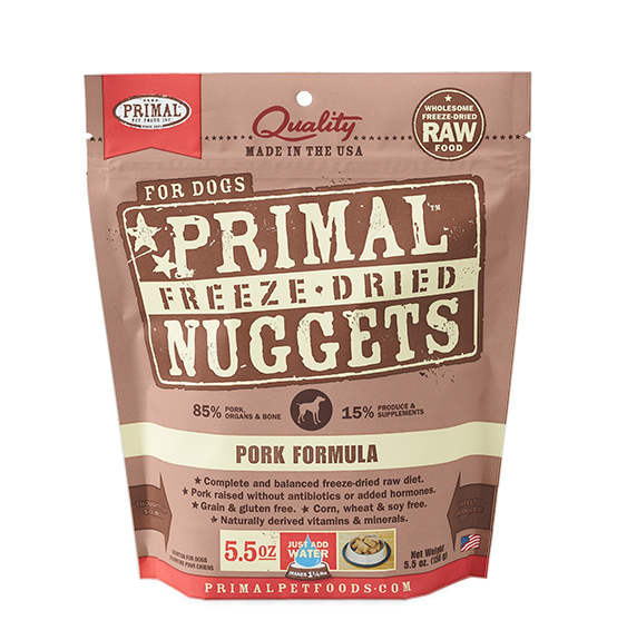 Primal Freeze Dried Raw Dog Food Pork Formula, Size: 5.5 oz