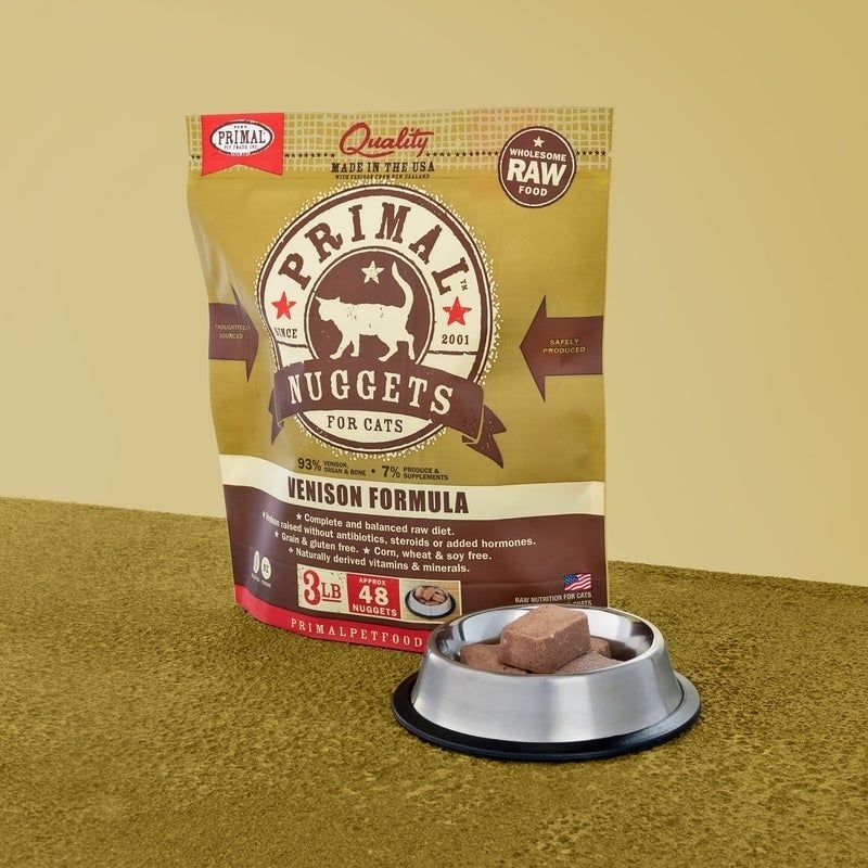 Primal Raw Frozen Feline Nuggets 3 lb Venison