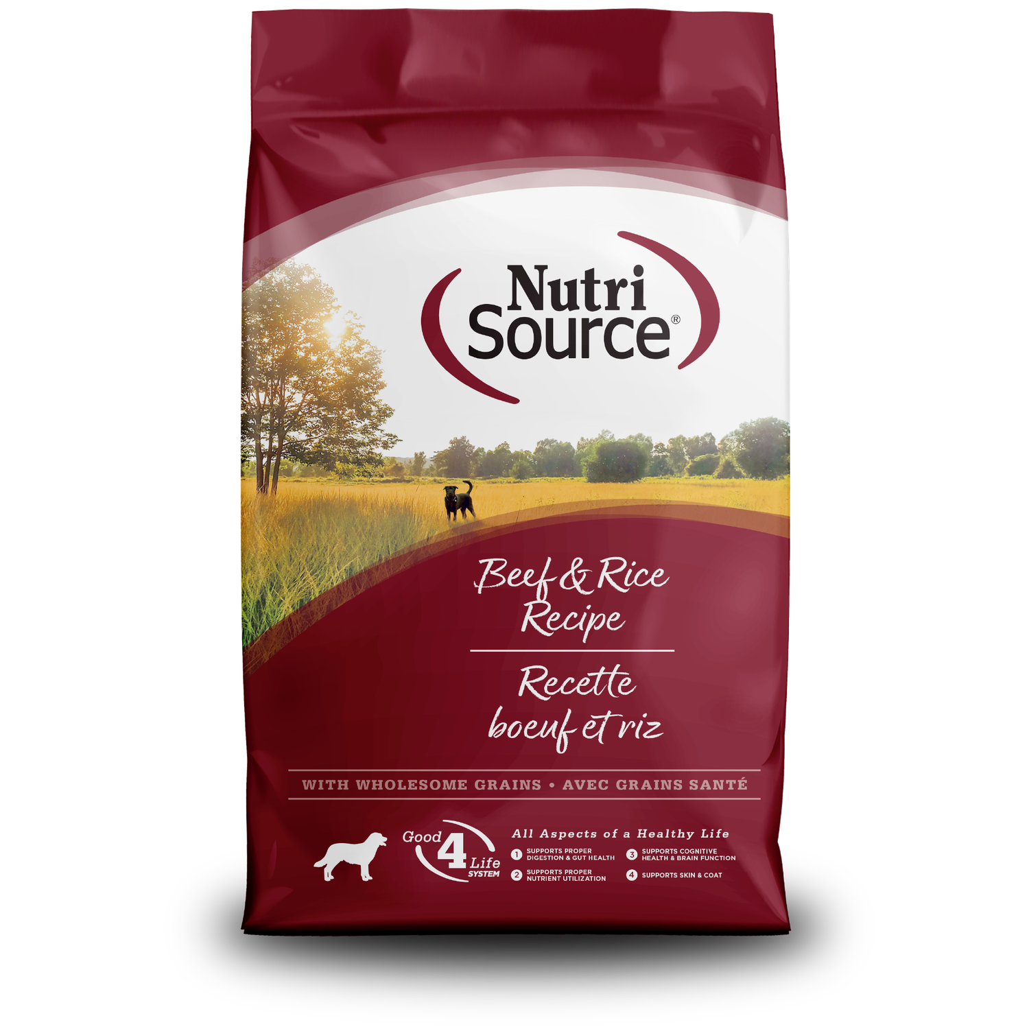 Nutrisource Dog Food Beef &amp; Rice, Bag Size: 26 lb, Flavor: Beef &amp; Rice