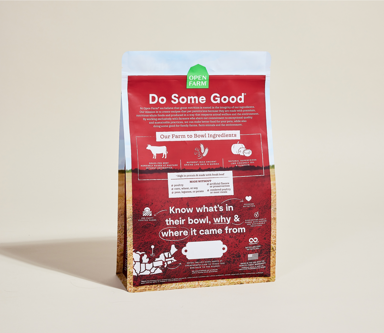 Open Farm Dog Kibble GF, Flavor: Beef, Size: 4 lb