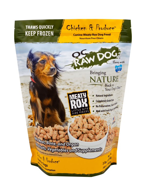 OC Raw Frozen Meaty Rox , Flavor: Beef &amp; Produce, Size: 3 lb