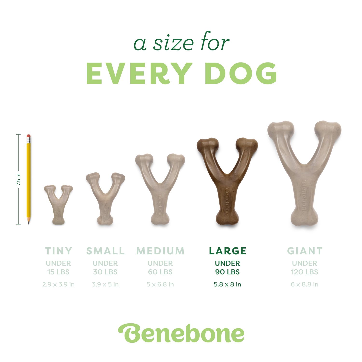 Benebone Wishbone Peanut Butter Lg